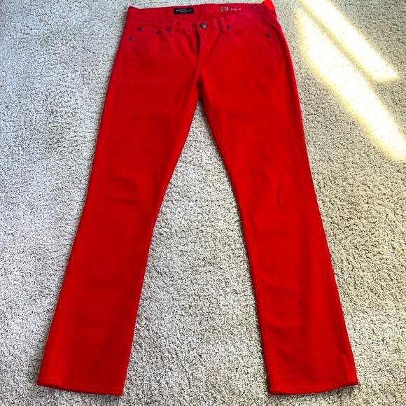 J. Crew Red Matchstick Jeans, Size 29, Low Waisted - Picture 1 of 10